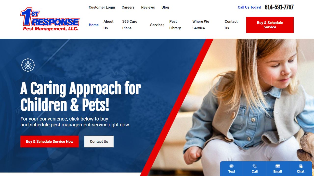 1st Response Pest Management website preview