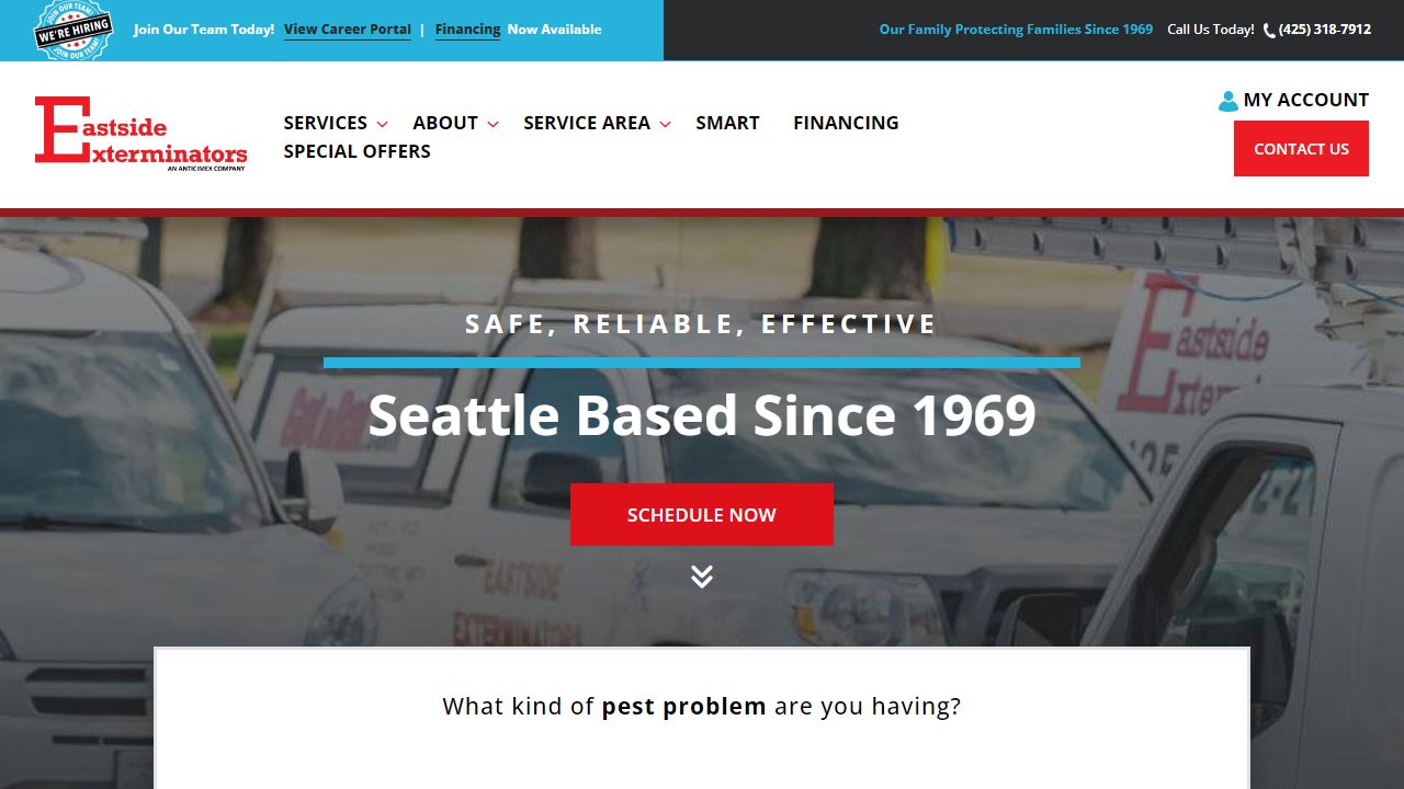 Eastside Exterminators website preview