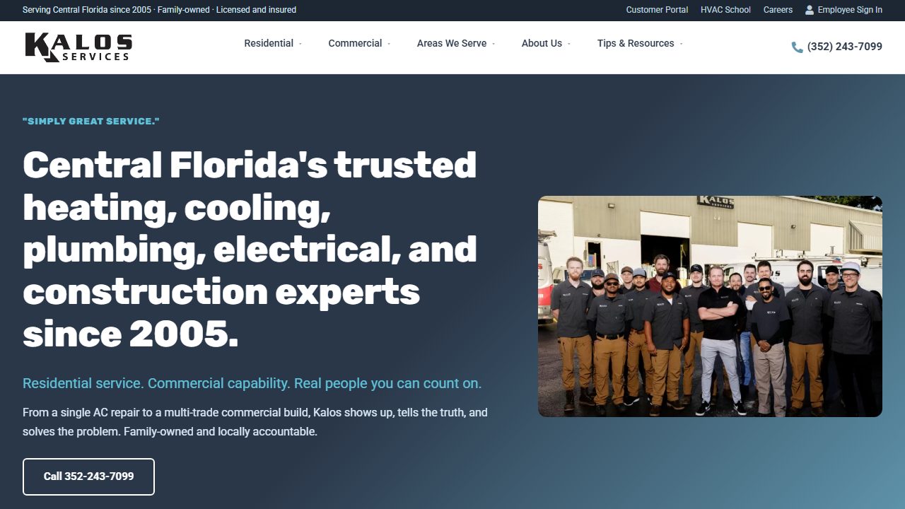 Kalos Services website preview