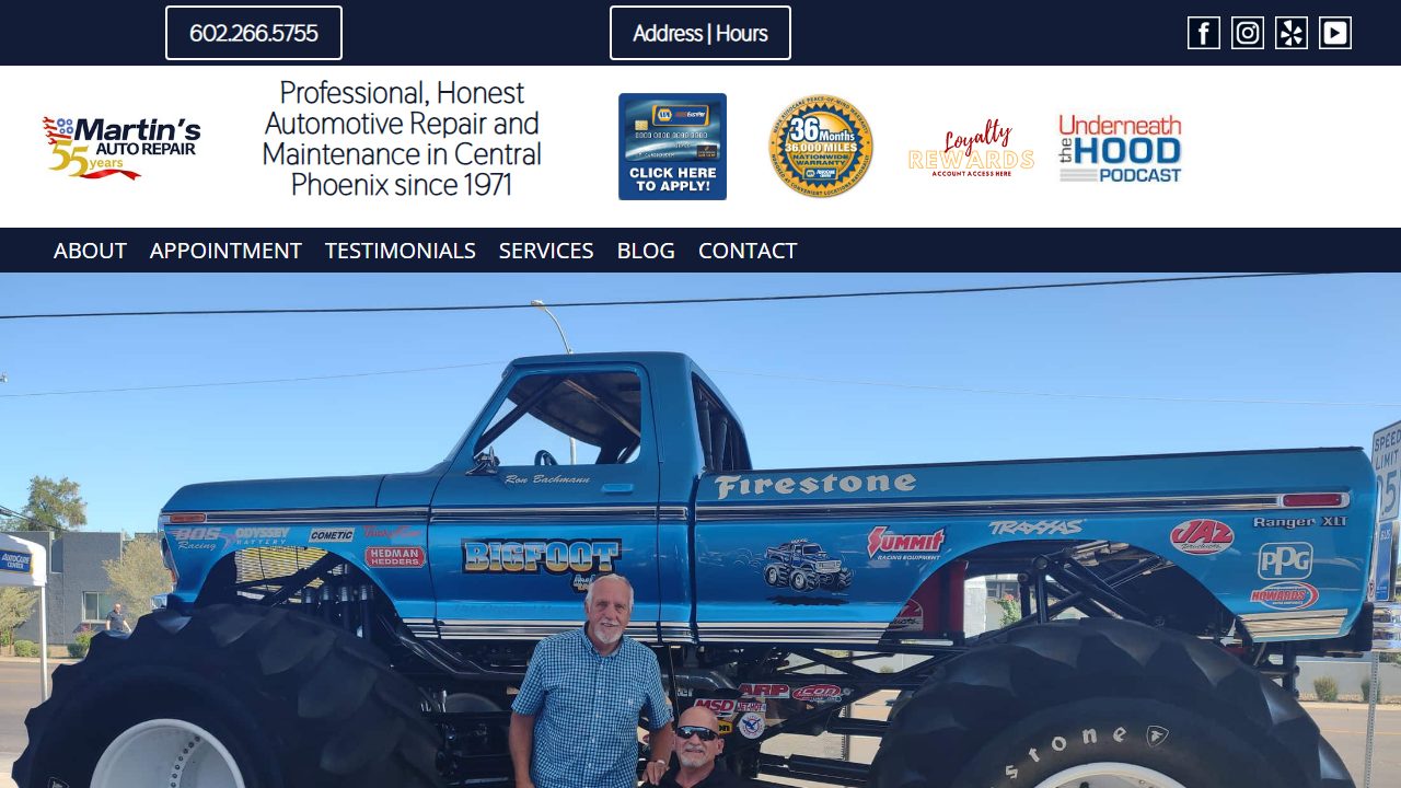 Martin's Auto Repair website preview