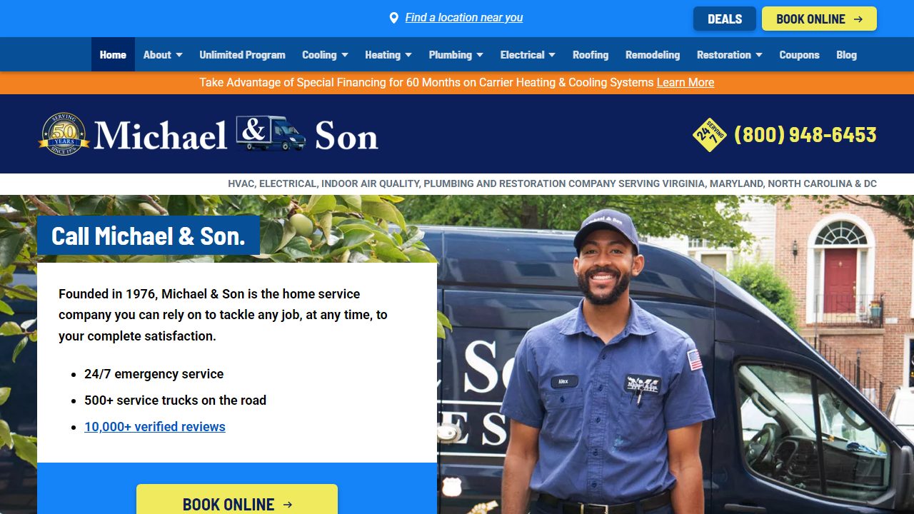 Michael & Son Services website preview