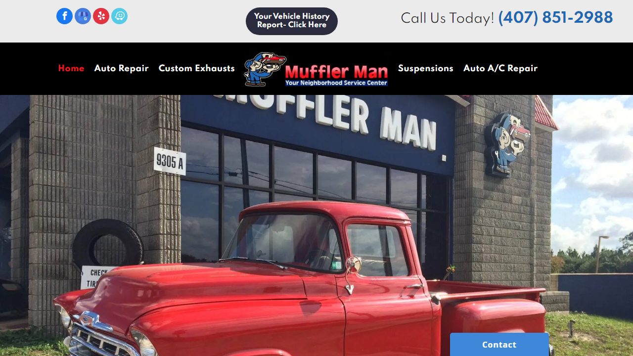 Muffler Man South Orlando website preview