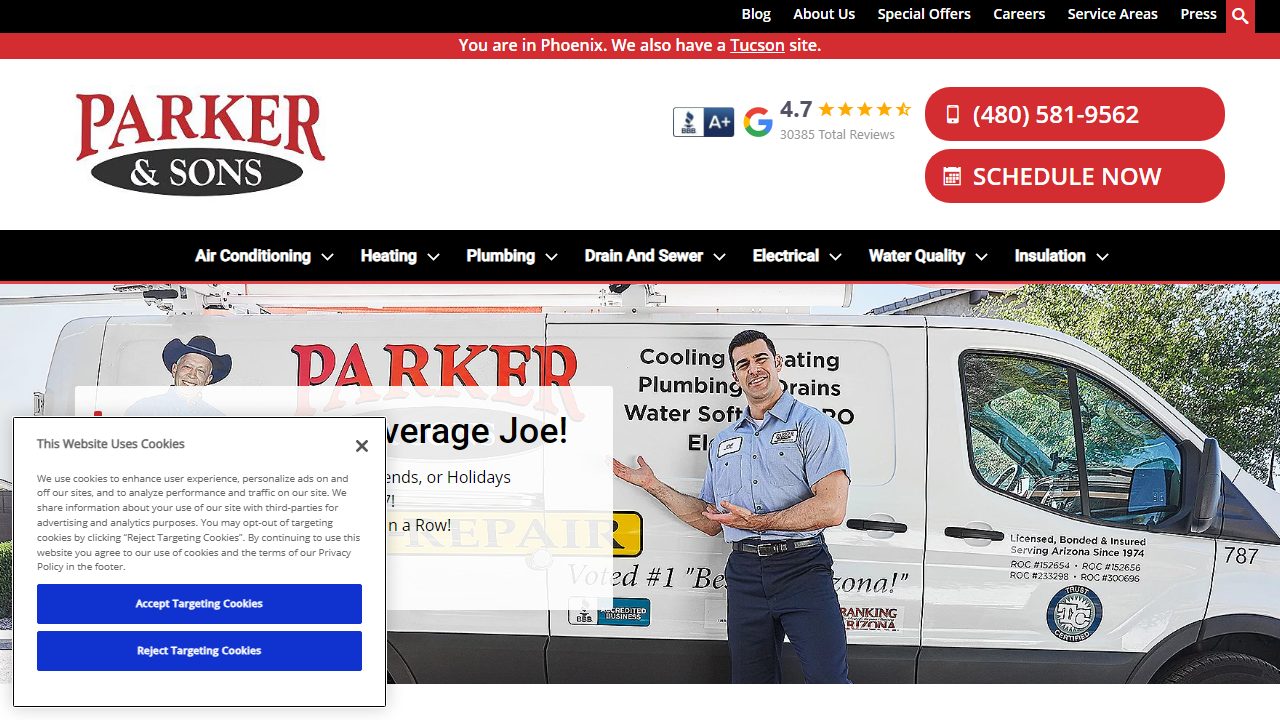 Parker & Sons website preview