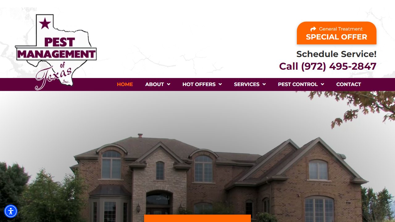 Pest Management of Texas website preview